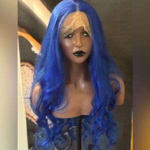 Blue Lace Front Curly Wig